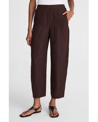 Madewell - Barrel Leg Crop Linen Pants - Lyst