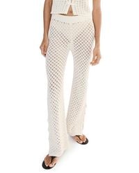Mango - Openwork Knit Pants - Lyst
