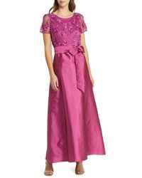 Pisarro Nights - 3d Floral Bodice Beaded Gown - Lyst
