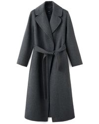 Mango - Belted Wool Blend Coat - Lyst