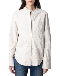 Zadig & Voltaire - Chic Cuir Froisse Leather Shirt - Lyst