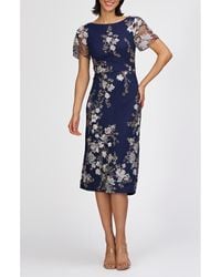 JS Collections - Esmerelda Embroidered Cocktail Midi Dress - Lyst