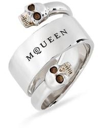 McQueen - Twin Skull Ring - Lyst