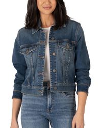Kut From The Kloth - Julia Crop Denim Trucker Jacket - Lyst