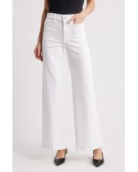 FRAME - Le Pixie Slim Palazzo Patch Pocket High Waist Wide Leg Jeans - Lyst