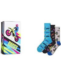 Happy Socks - Assorted 3-Pack Fast Sports Cotton Blend Socks Gift Box - Lyst