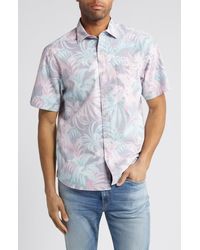 Tommy Bahama - Nova Wave Midnight Tropics Stretch Seersucker Short Sleeve Button-up Shirt - Lyst