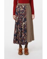 Weekend by Maxmara - Fanale Mixed Media Pleated Midi Skirt - Lyst