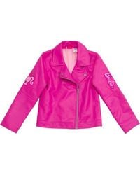 Barbie - Iridescent Zip-Up Leather Jacket - Lyst
