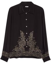 Bode - Beaded Epoque Silk Button-Up Shirt - Lyst