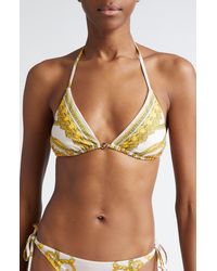 Versace - Heritage Print Triangle String Bikini Top - Lyst