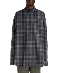 Balenciaga - Check Oversize Cotton Flannel Button-down Shirt - Lyst