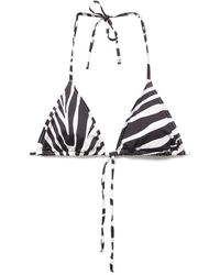 Mango - Animal Print Triangle Halter Bikini Top - Lyst