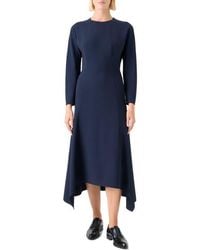 Akris - Long Sleeve Wool Blend Midi Dress - Lyst
