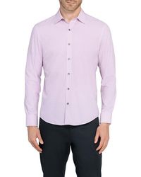 W.r.k. - Trim Fit Abstract Cube Print Performance Button-Up Shirt - Lyst