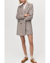 Mango - Double Breasted Coat - Lyst