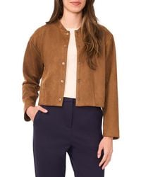 Halogen® - Faux Suede Bomber Jacket - Lyst
