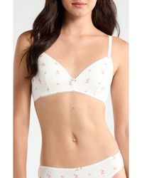 Etam - Sleepover Wireless Stretch Cotton Triangle Bra - Lyst