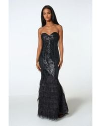 Bebe - Sequin Feather Gown - Lyst