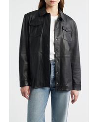 Frye - Leather Shirt Jacket - Lyst