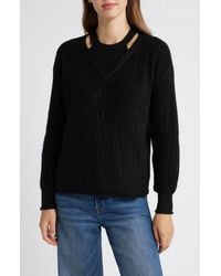 Wit & Wisdom - V-Neck Sweater With Bib - Lyst