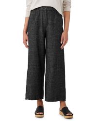 Eileen Fisher - Hemp & Organic Cotton Ankle Wide Leg Pants - Lyst