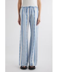 Givenchy - 4g Mixed Stripe Cotton & Linen Drawstring Pants - Lyst