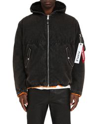 Purple Brand - X Alpha Industries Hooded Denim Bomber Jacket - Lyst