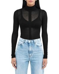 MARCELLA - Amsterdam Sheer Jersey Turtleneck Top - Lyst