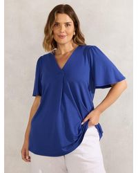 Live Unlimited - Jersey Flutter Sleeve V-Neck T-Shirt - Lyst