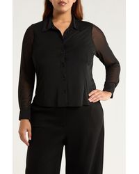 Sanctuary - Mesh Button-Up Shirt - Lyst