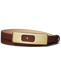 Tory Burch - Leather Plate Buckle Belt - Lyst