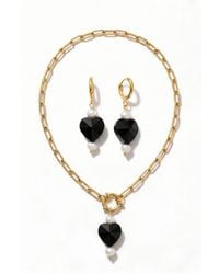 Joey Baby Layla Imitation Pearl And Crystal Oval Chain Necklace & Drop ...