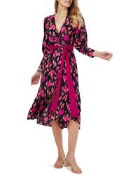 Diane von Furstenberg - Blade Floral Long Sleeve Midi Dress - Lyst
