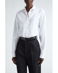 Giambattista Valli - Lace Placket Silk Button-up Shirt - Lyst