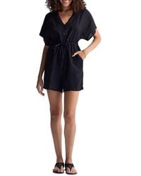 REISTOR - V Neck Drawstring Romper - Lyst