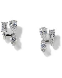 Nadri - Everleigh Cubic Zirconia J Hoop Earrings - Lyst
