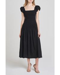 Wayf - Cassidy Smock Bodice Midi Sundress - Lyst