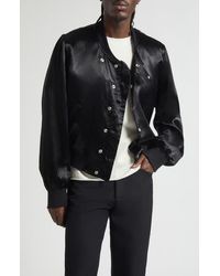 JKEEFER - Hampton Satin Varsity Jacket - Lyst