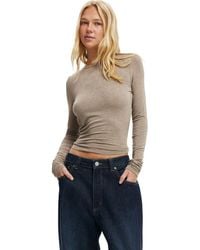Cotton On - Sheer Layer Crew Long Sleeve - Lyst