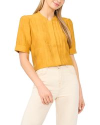 Halogen® - Pintuck Pleat Button-Up Top - Lyst