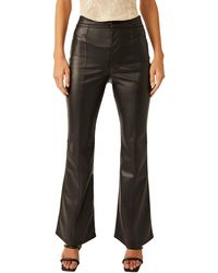 Free People - Uptown High Waist Faux Leather Flare Pants - Lyst