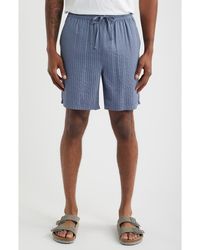 Open Edit - Stripe Seersucker Drawstring Shorts - Lyst