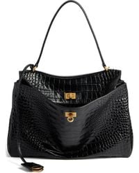 Balenciaga - Medium Rodeo Croc Embossed Leather Shoulder Bag - Lyst