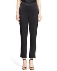 St. John - Emma Satin Ankle Pants - Lyst