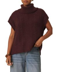 Splendid - Rosalina Cable Stitch Short Sleeve Turtleneck Sweater - Lyst