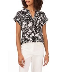 Chaus - Split Neck Georgette Blouse - Lyst