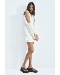 H&M - Balloon-Sleeved Cold Shoulder Dress - Lyst