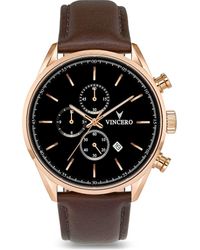 Vincero - The Chrono S2 Chronograph Leather Strap Watch, 43Mm - Lyst