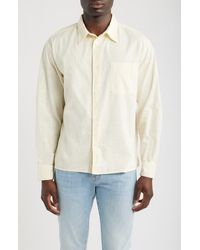 FRAME - Textured Long Sleeve Cotton Button-Up Shirt - Lyst